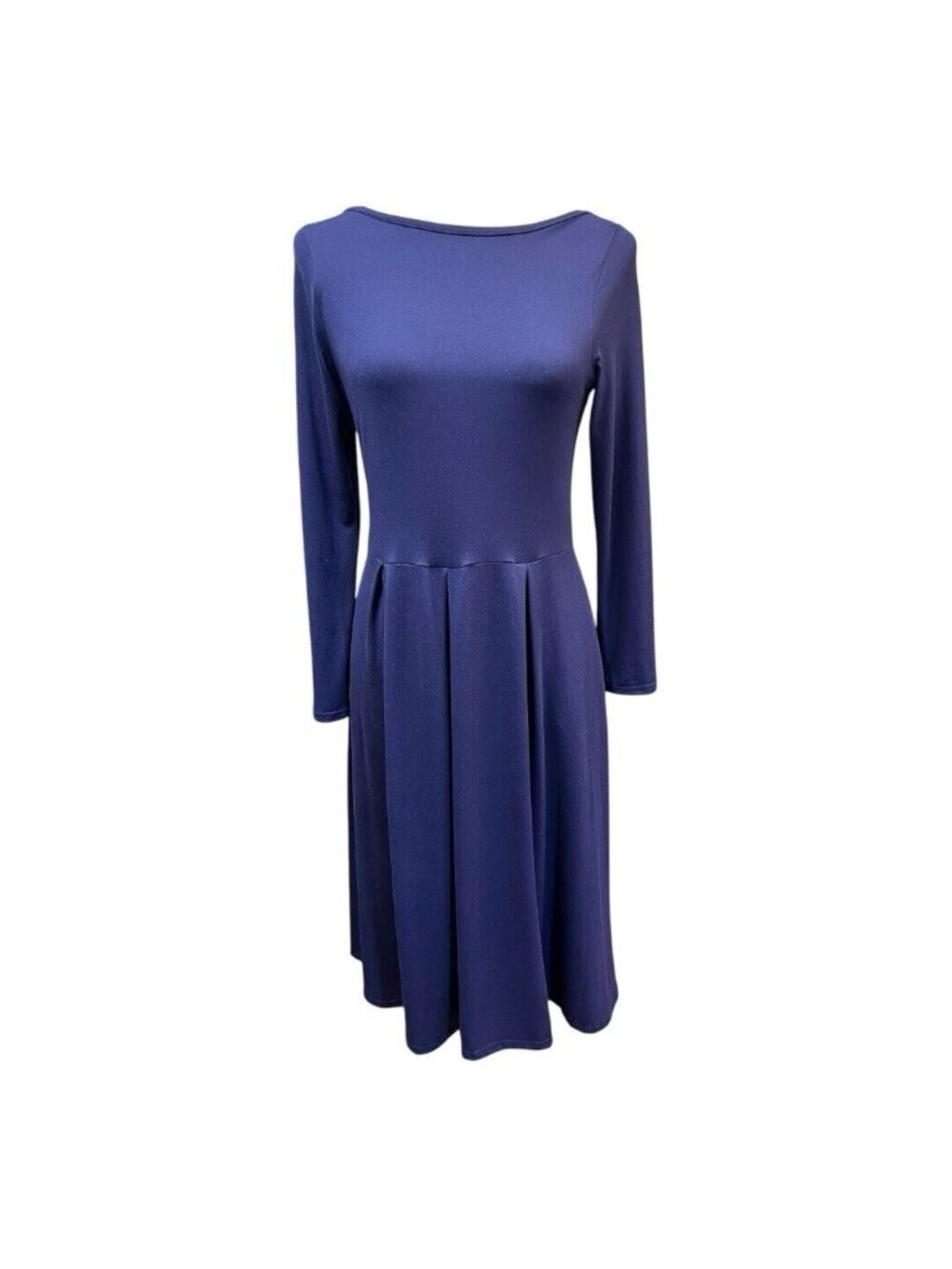 24seven Midi Length Fit N Flare Pocket Dress~Size Small~Navy Blue Comfort L11 20